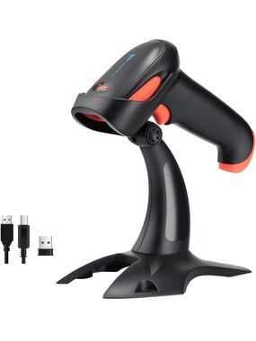 New Barcode Scanner Wireless 1D 2D QR with Stand